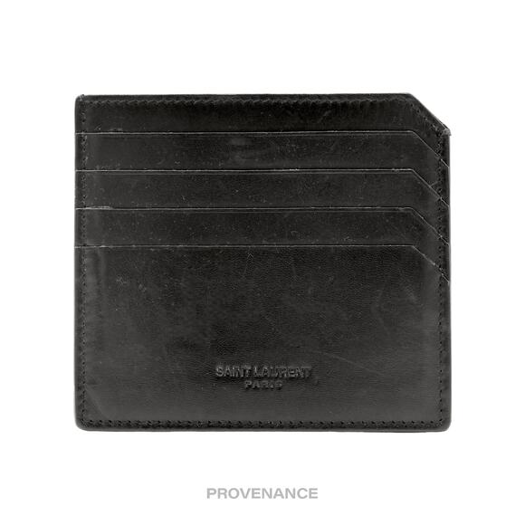 🔴 Saint Laurent Paris SLP 4CC Card Wallet - Black Leather - Picture 1 of 7